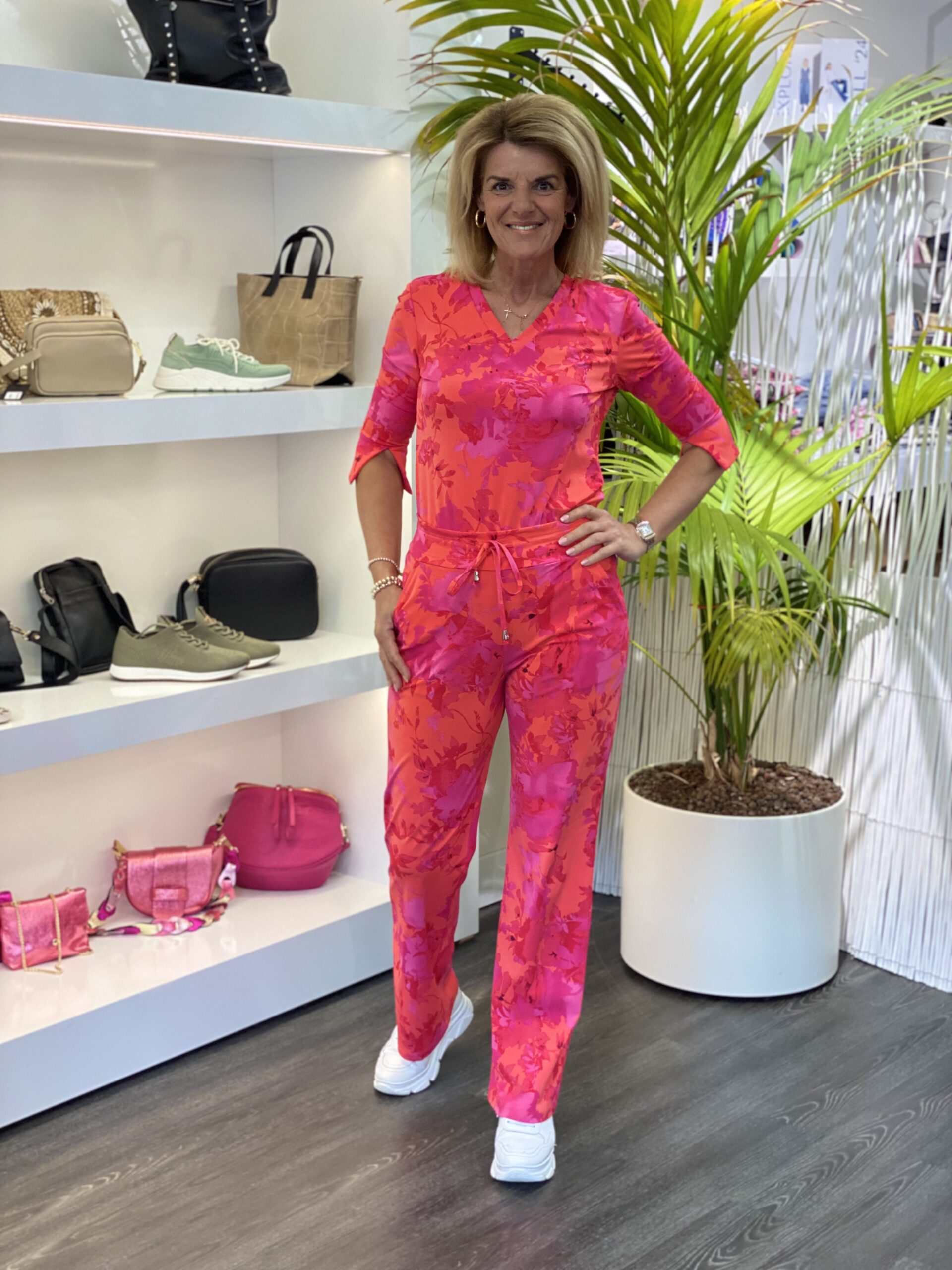 Mi Piace Travelstof Top coral flower 202329