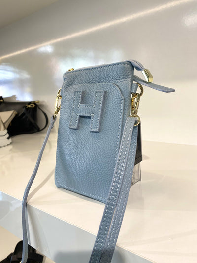 Tas Leer Blauw H-Gesp T242