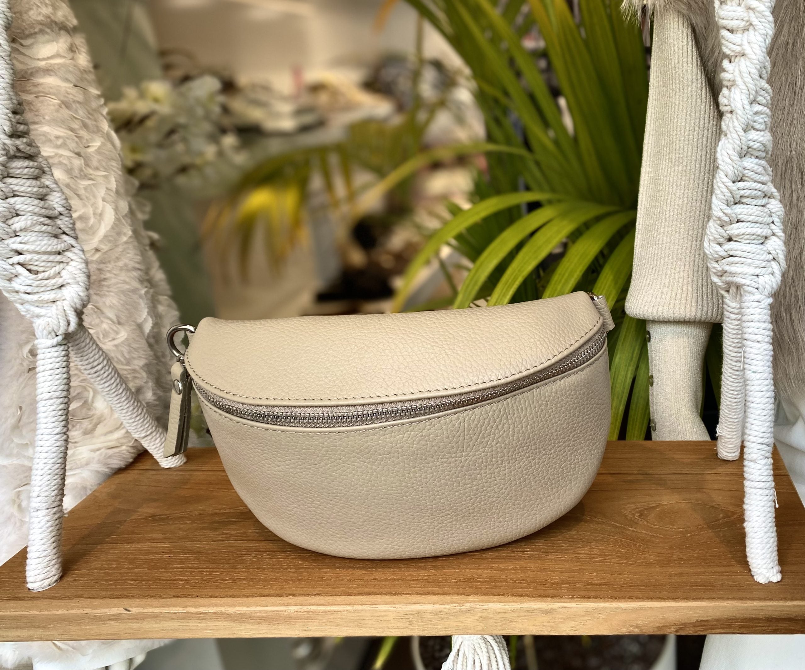Fanny Pack Crossbody Tas Leer Beige T223
