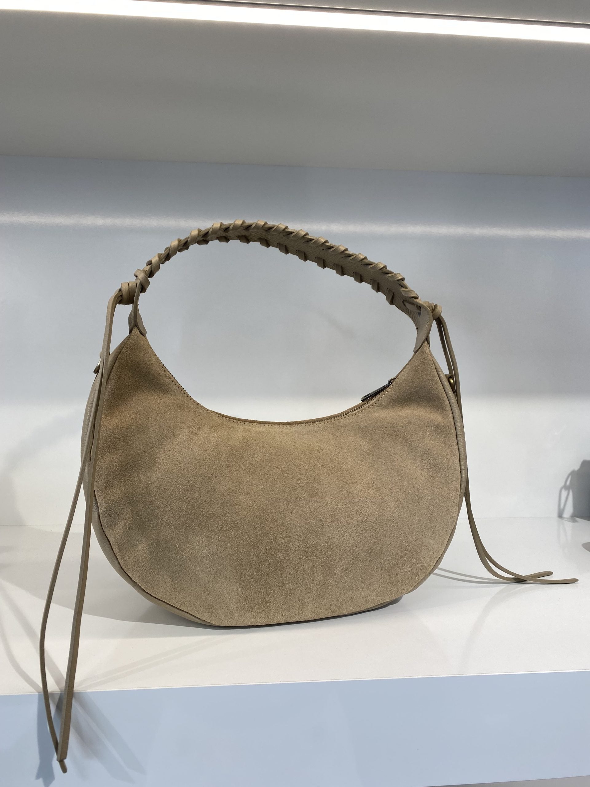 Tas Suede/Leer Vlecht Beige T257