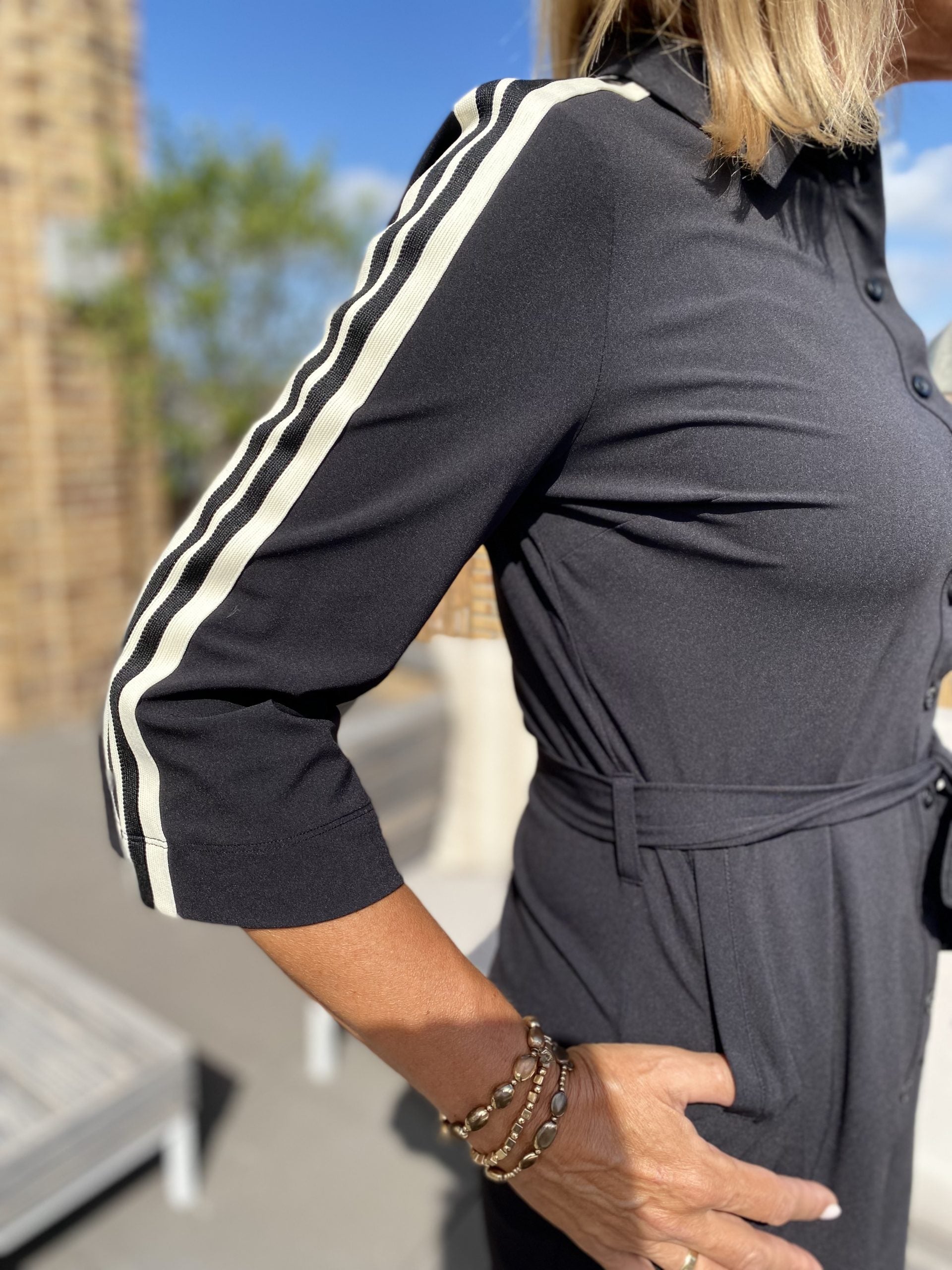 Mi Piace Travelstof Jurk Tape 202665 zwart