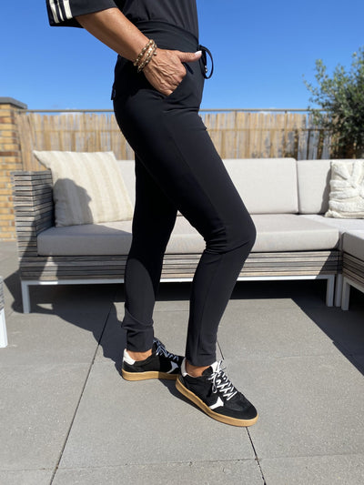 Mi Piace Bonded Travelstof Broek Premium Kwaliteit Smalle Pijp 202632 zwart