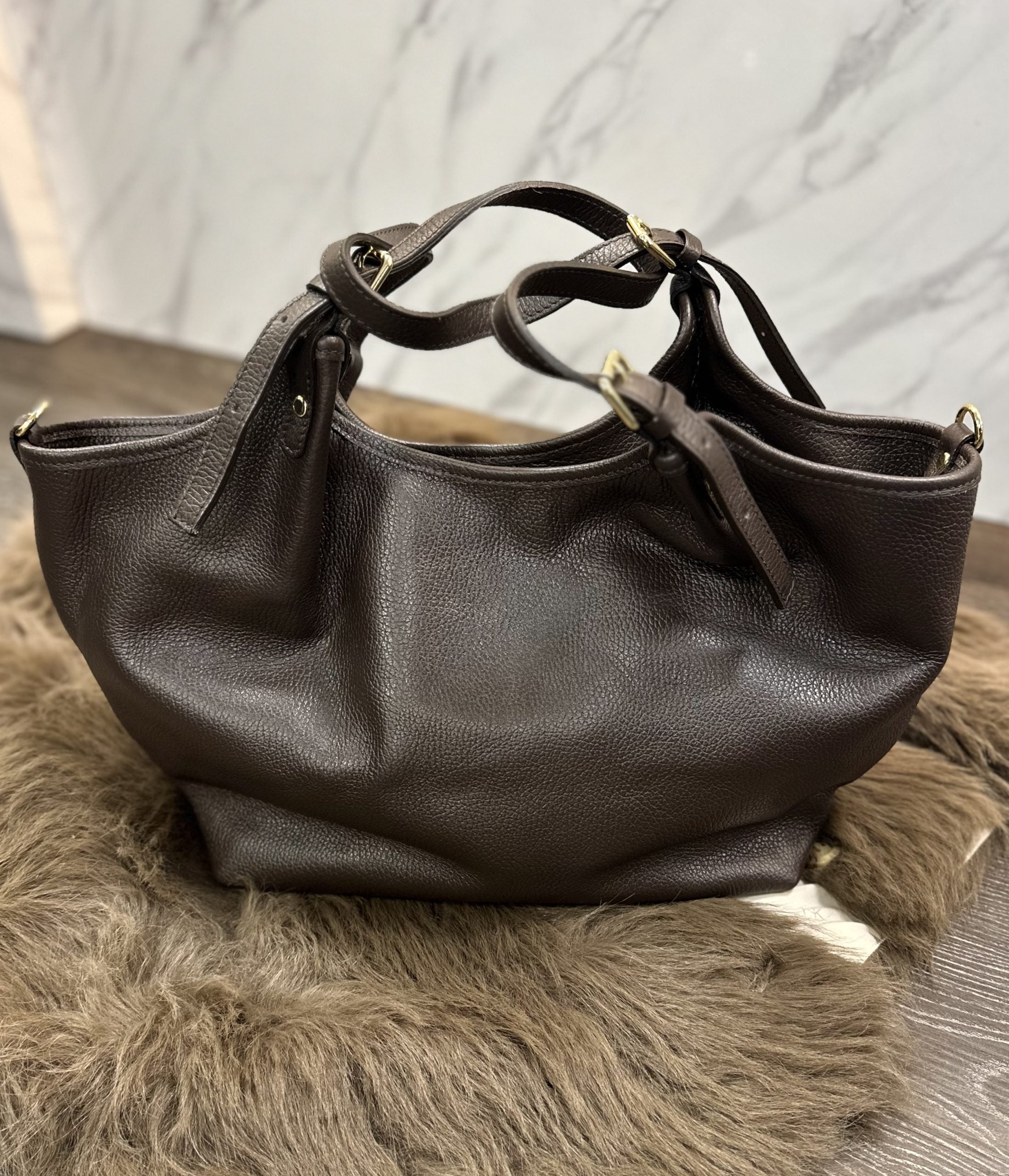 Leren Tas sas T318 donkerbruin