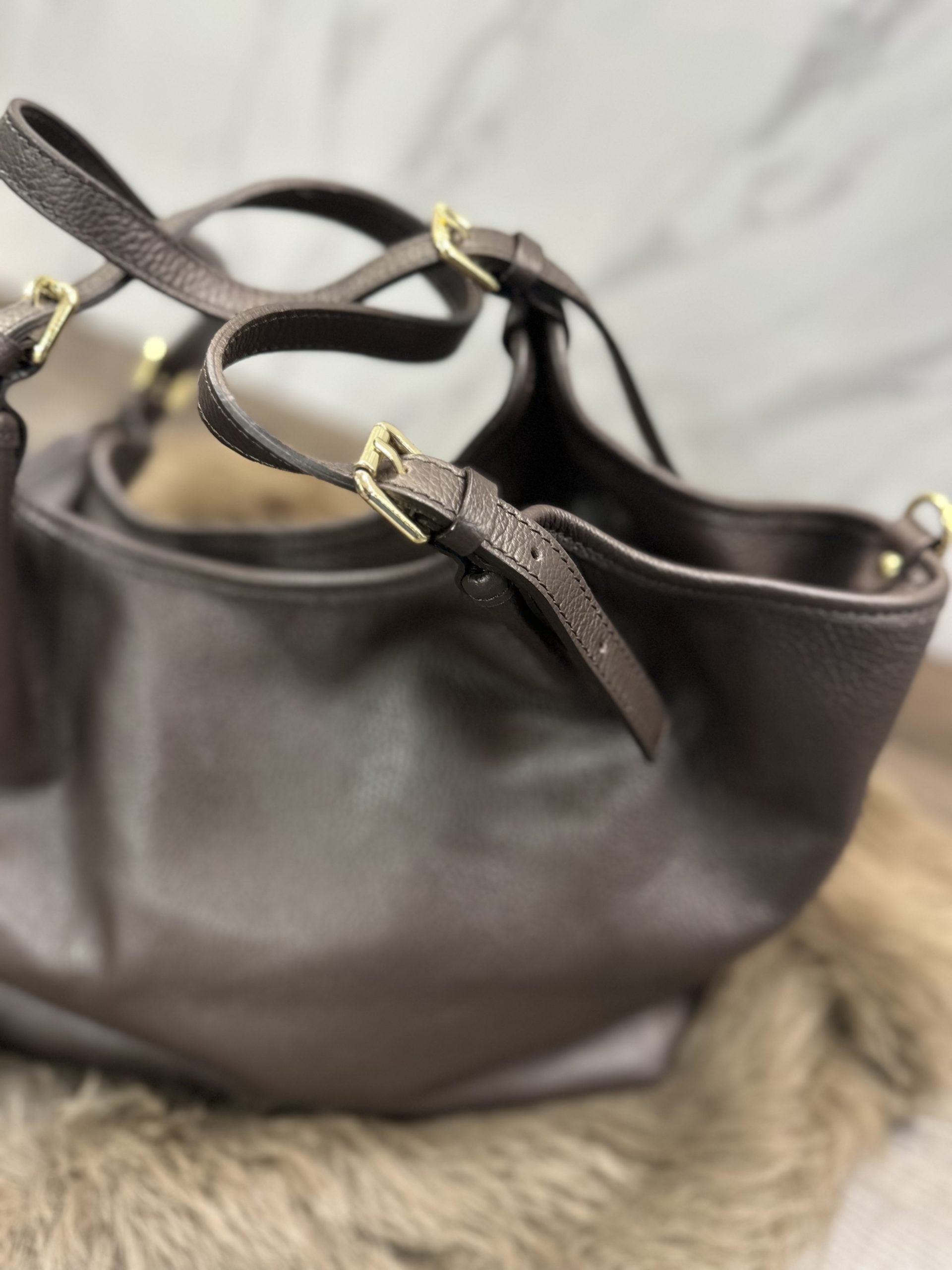 Leren Tas sas T318 donkerbruin