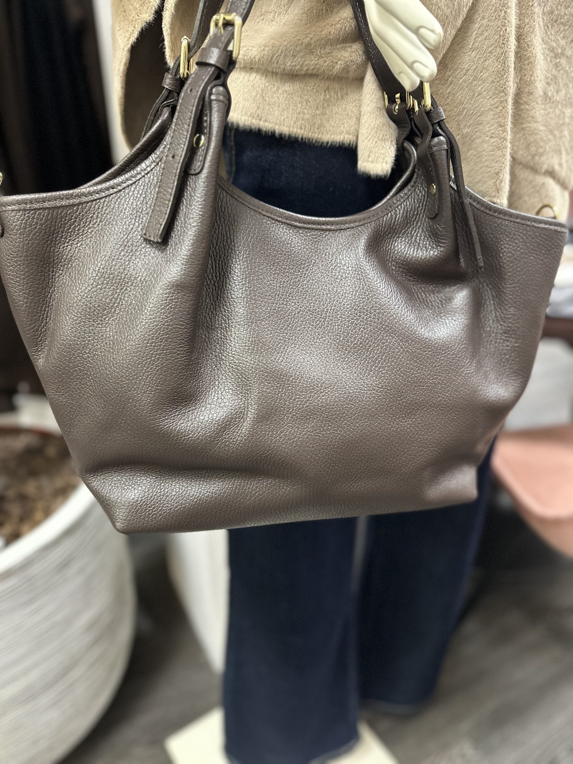 Leren Tas sas T318 donkerbruin