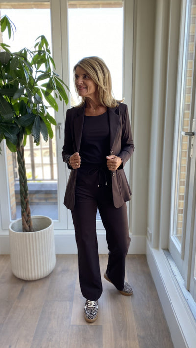 Mi Piace Halflange Travelstof Blazer 202102 espresso