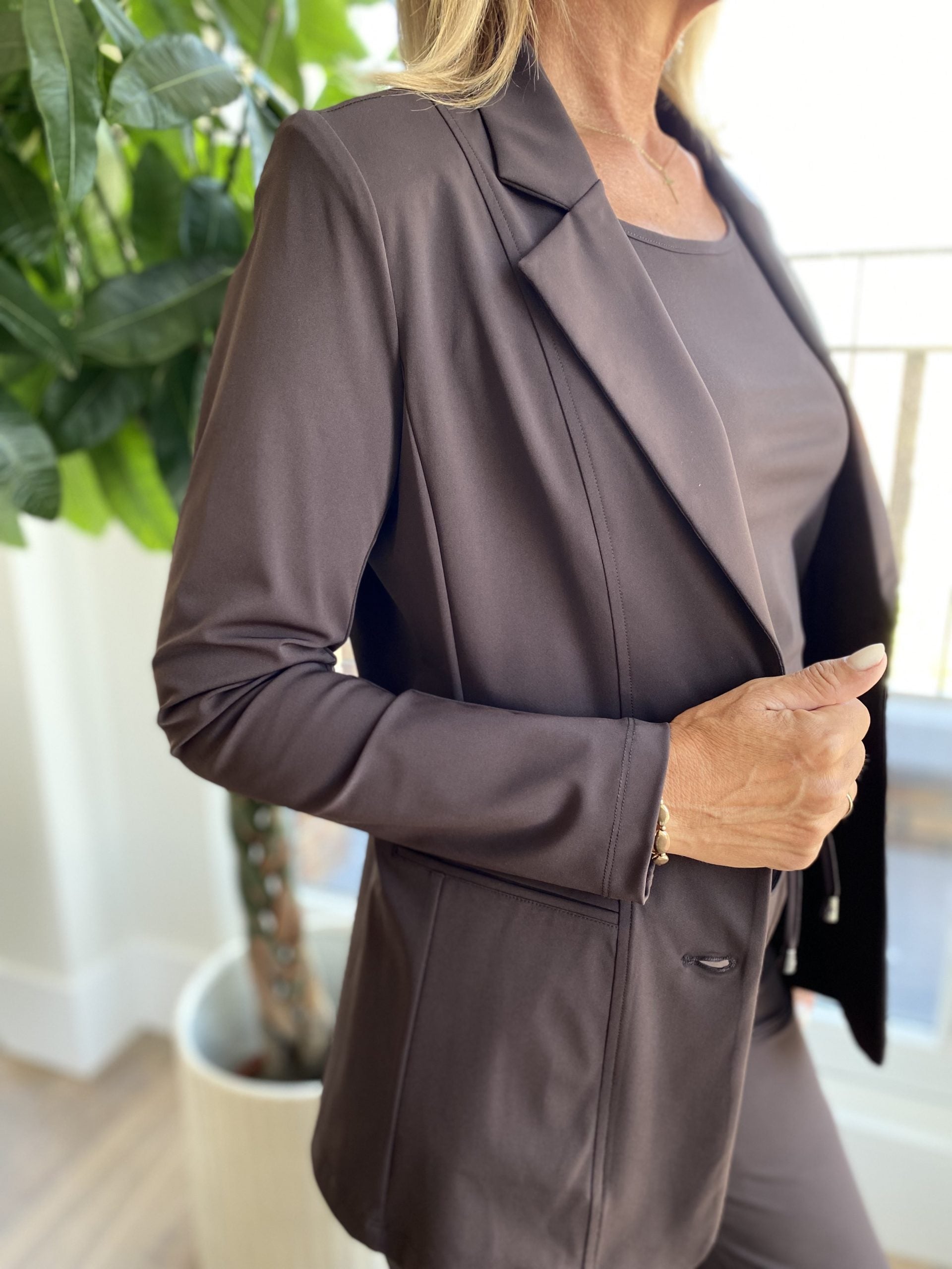 Mi Piace Halflange Travelstof Blazer 202102 espresso