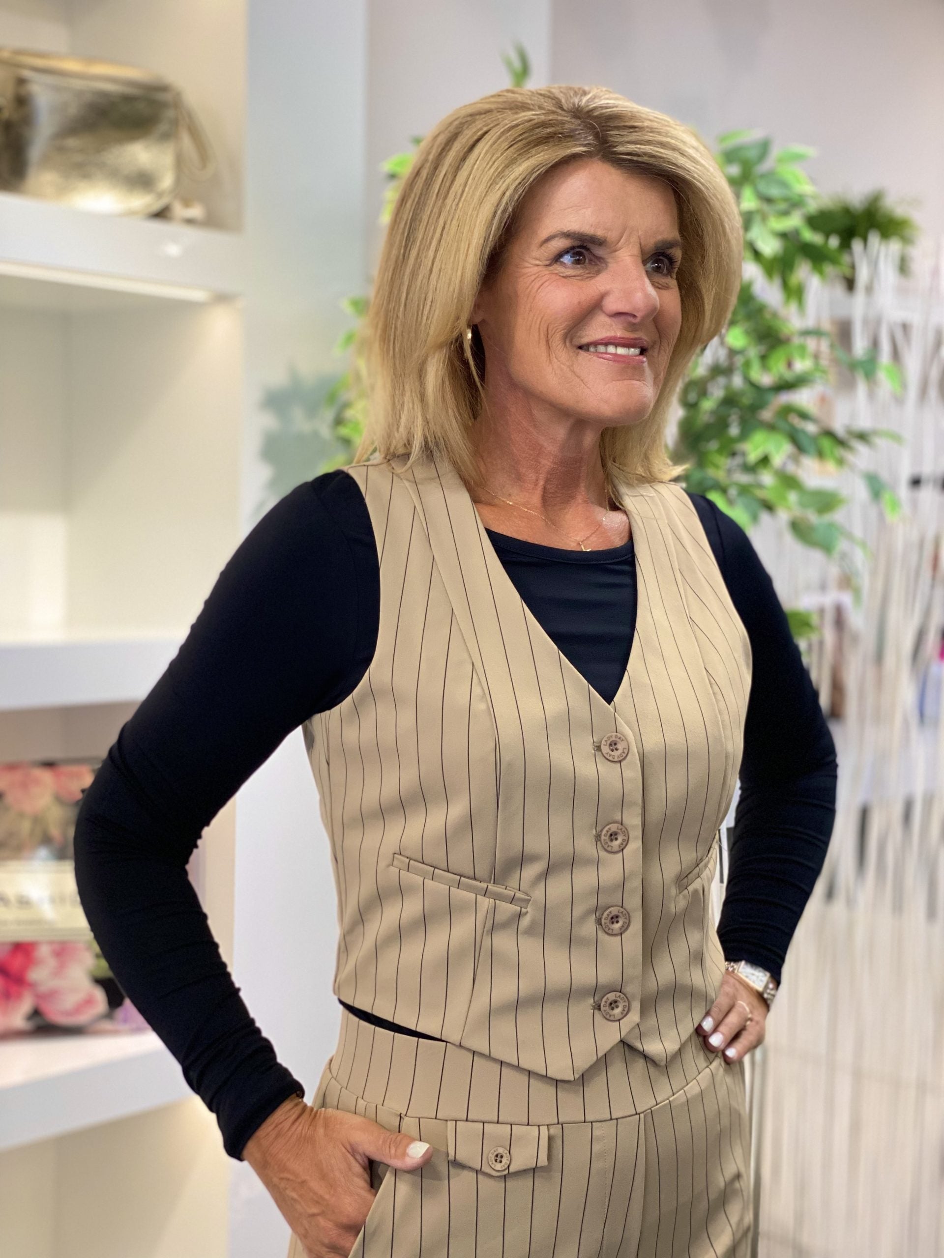 Lady Day Travelstof Vivienne Gilet kaitlyn stripe