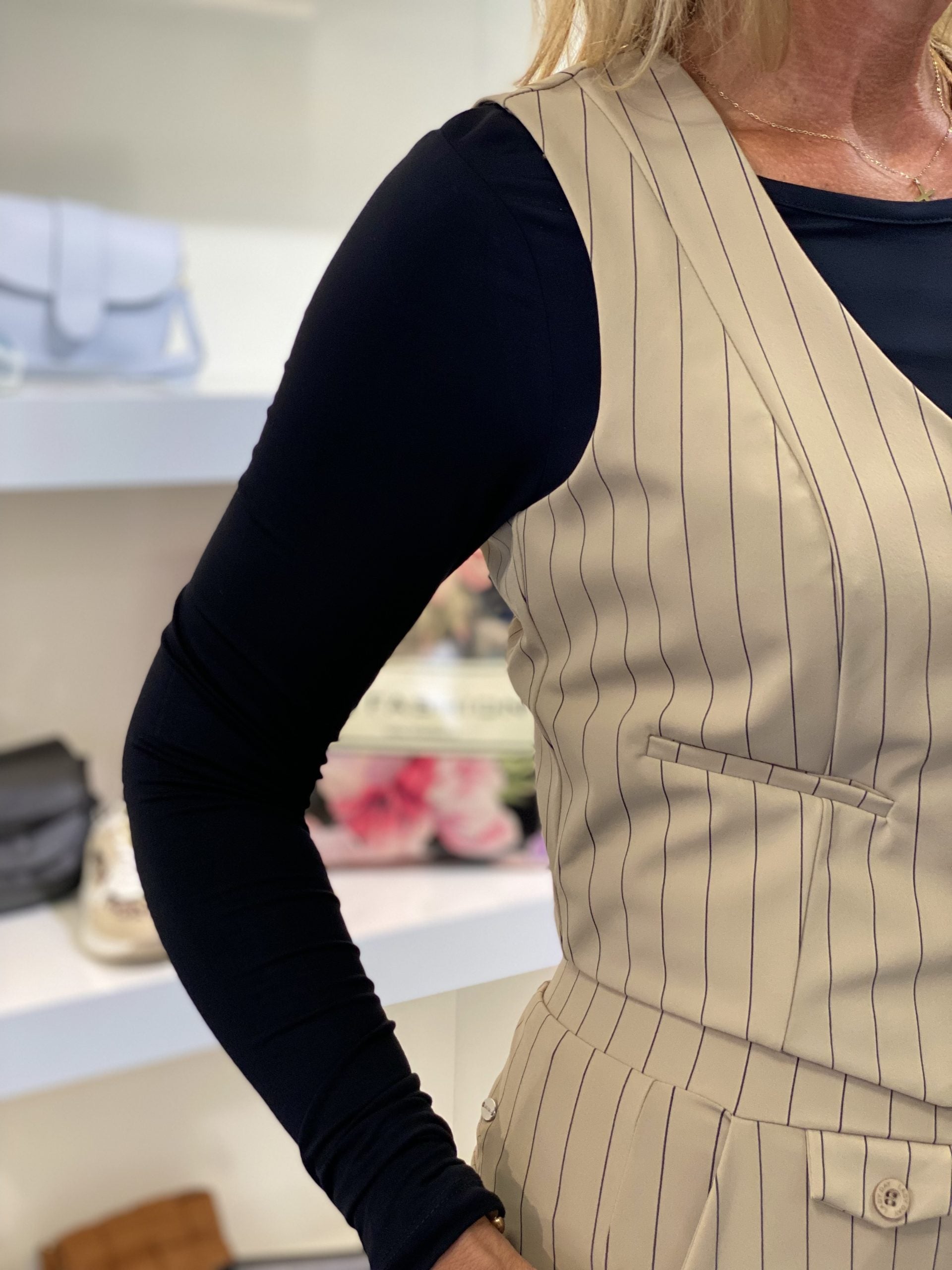 Lady Day Travelstof Vivienne Gilet kaitlyn stripe