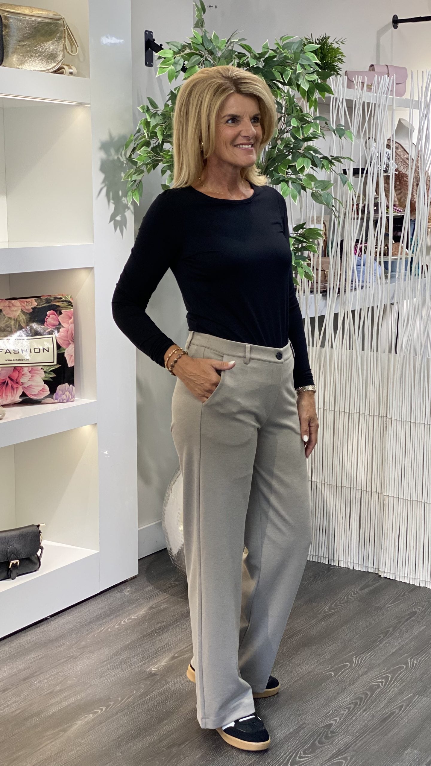 Freequent Nanni Broek desert taupe melange