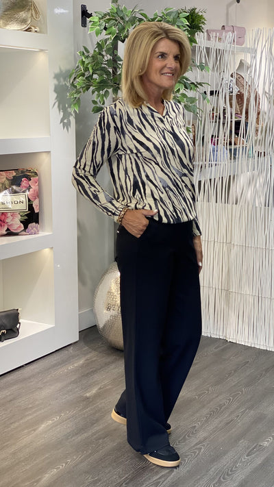 SoyaConcept Felicity AOP 522 Top black combi