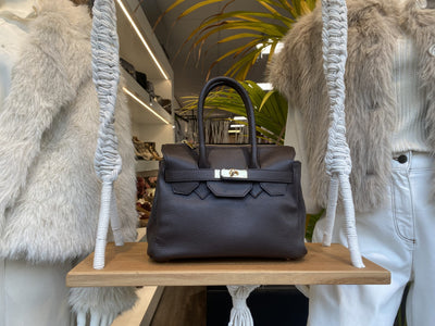 Birdie Small Handtas Leer Dark Brown T301