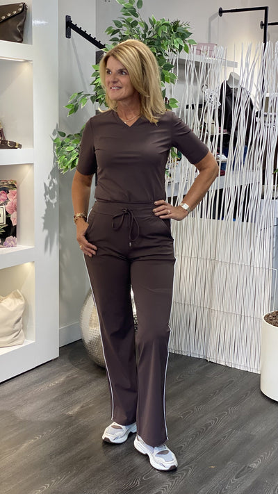 Stella Travelstof Shirt donkerbruin