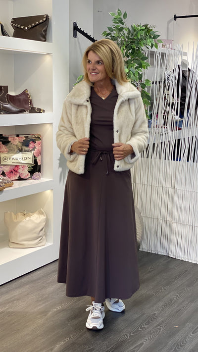 Stella Travelstof Shirt donkerbruin