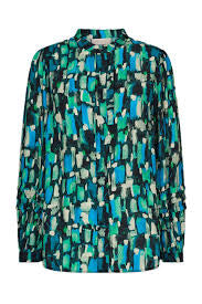 Freequent malona  Blouse zwart blauw