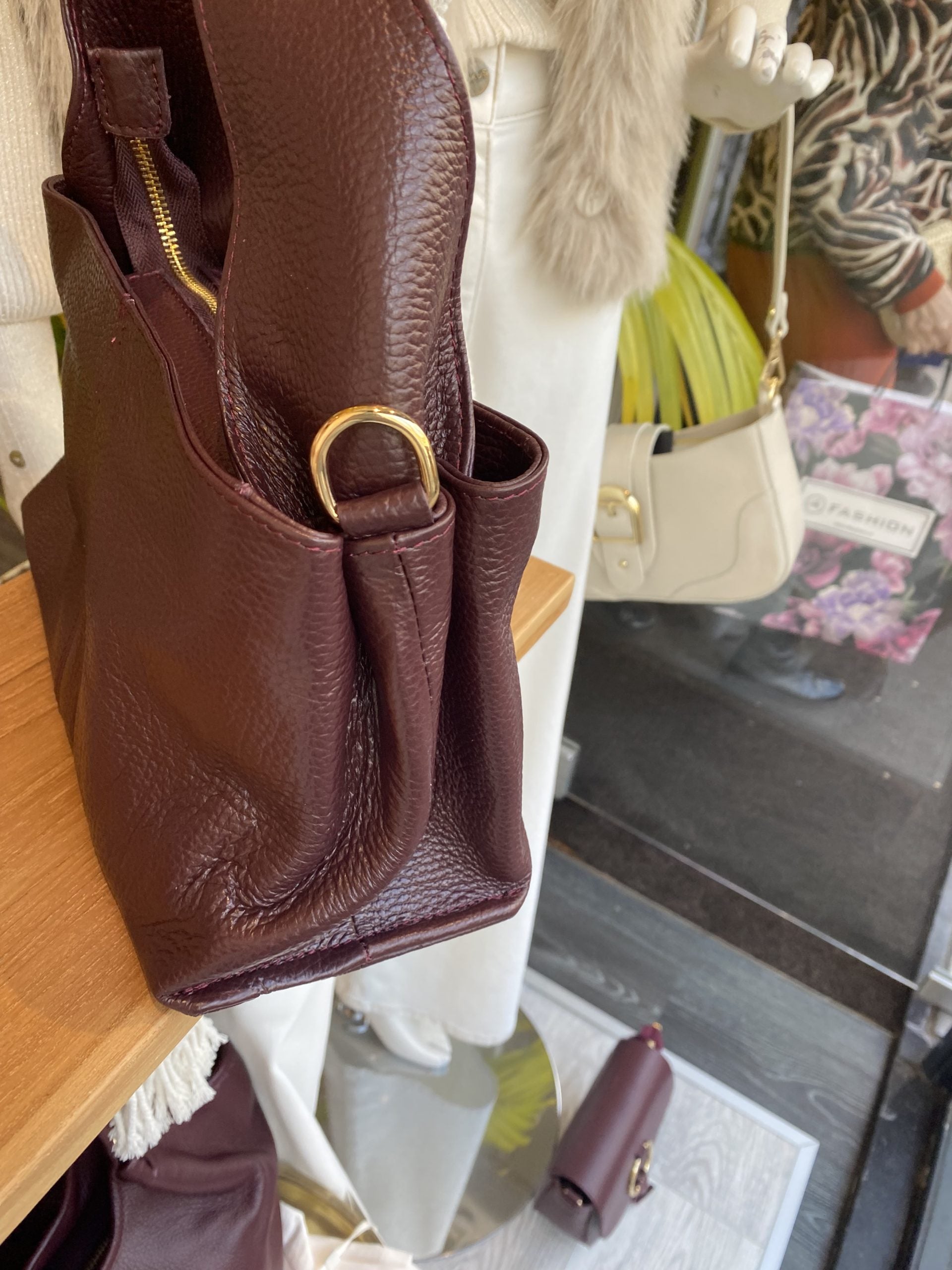 Handtas Leer Burgundy T325