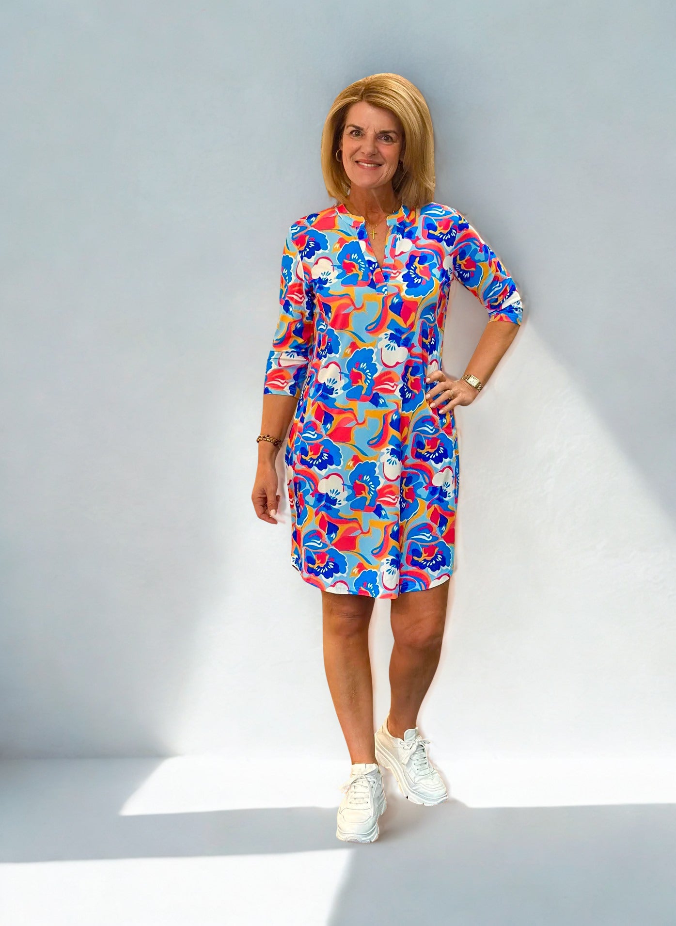 Angelle Milan Travelstof Tuniek Korte Mouw 1467/MP0027-V5