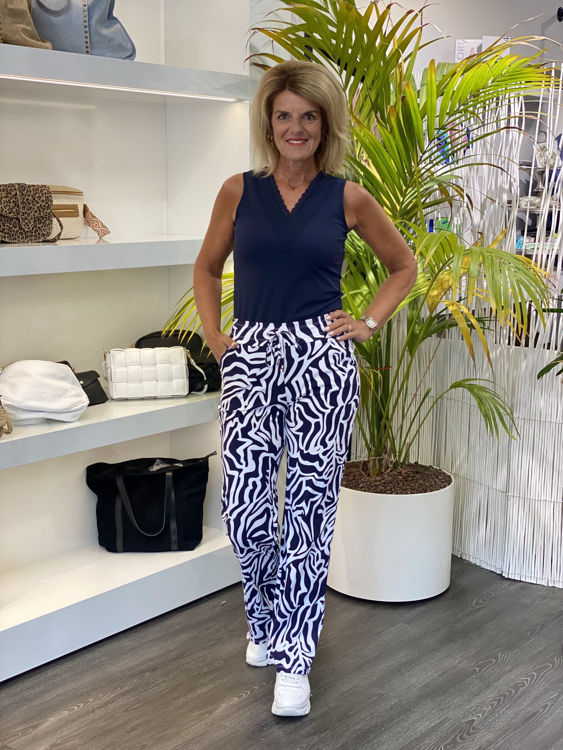 Mi Piace Travelstof Top Kant donkerblauw 202254