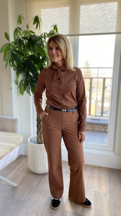 Mi Piace Travelstof Blouse 202709 caramel