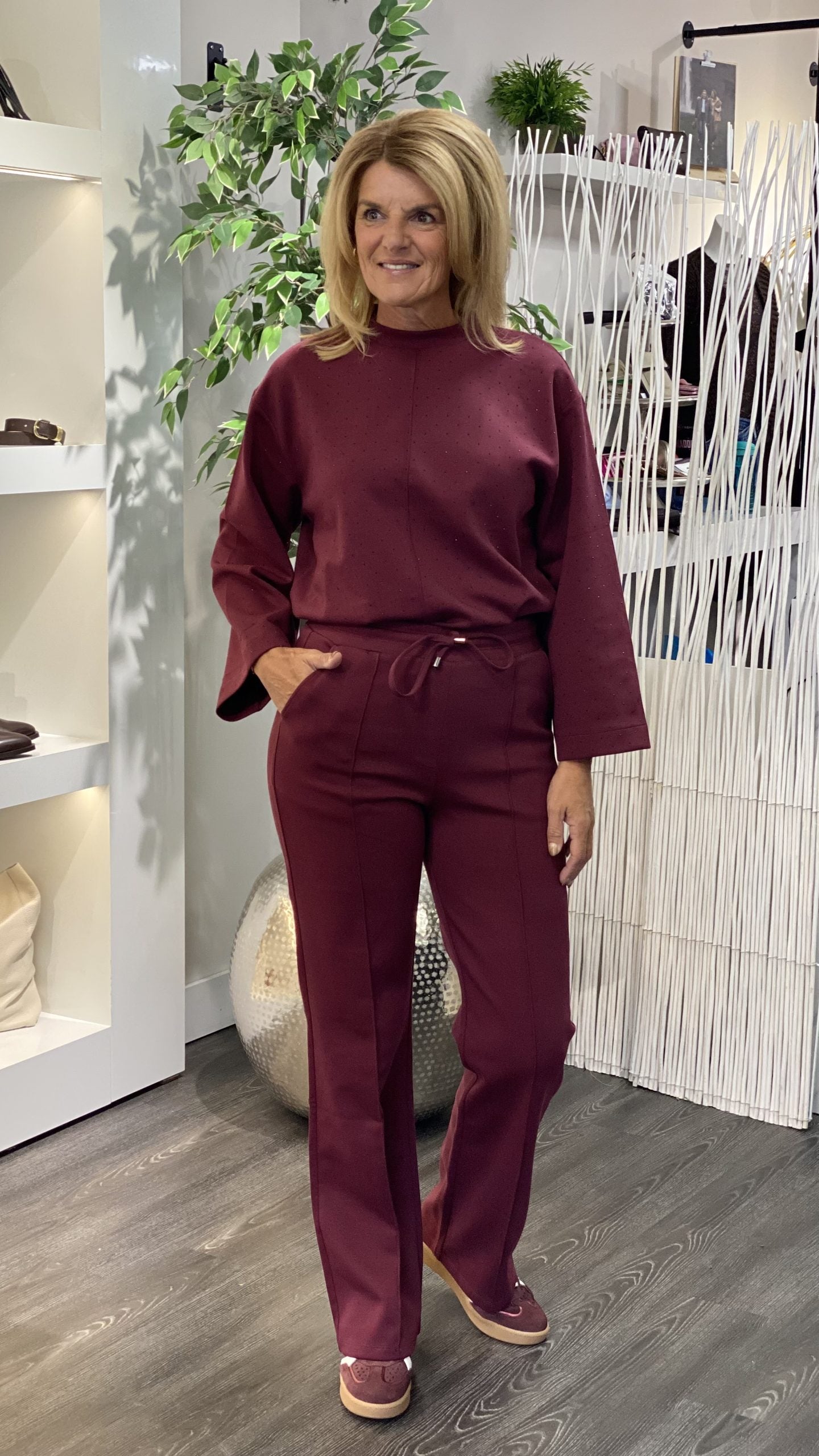 Mi Piace Sweat Broek 20200103 burgundy