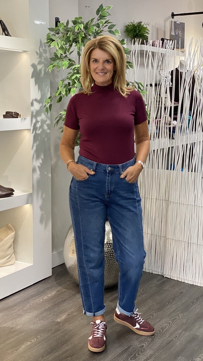 NED Mayra 1/2 SS-RMB Brei Top windsor wine