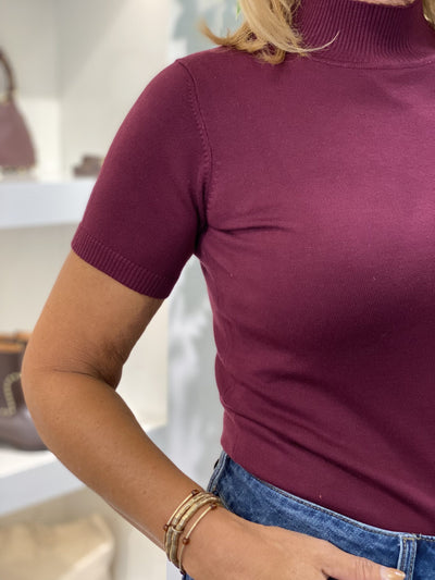 NED Mayra 1/2 SS-RMB Brei Top windsor wine