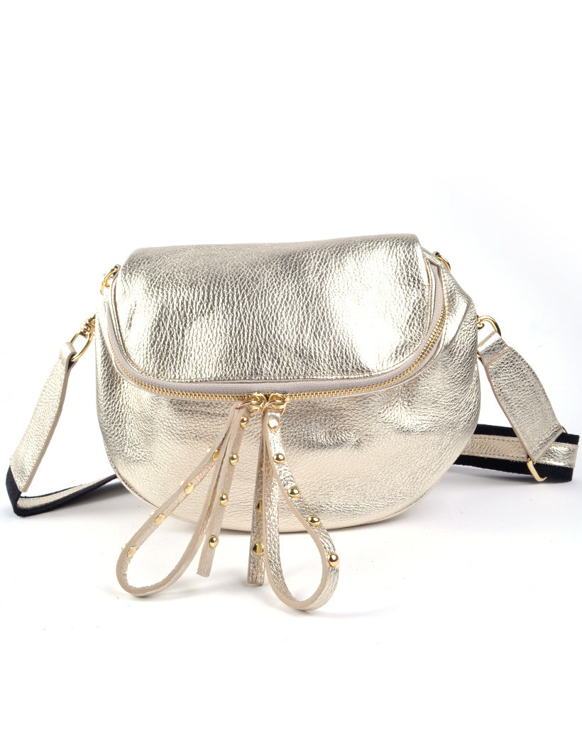 Romsa crossbody tas echt leer goud