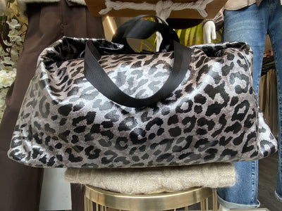 Weekendtas Panter Metallic Zilver/Zwart T344
