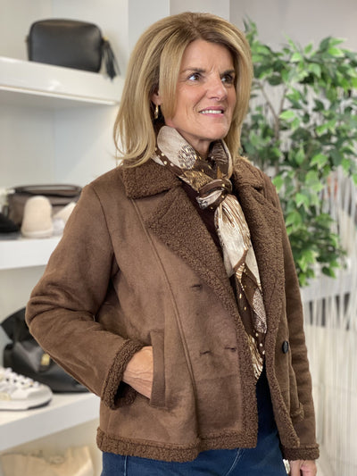 Chastar Lammy Coat Look Jas bruin