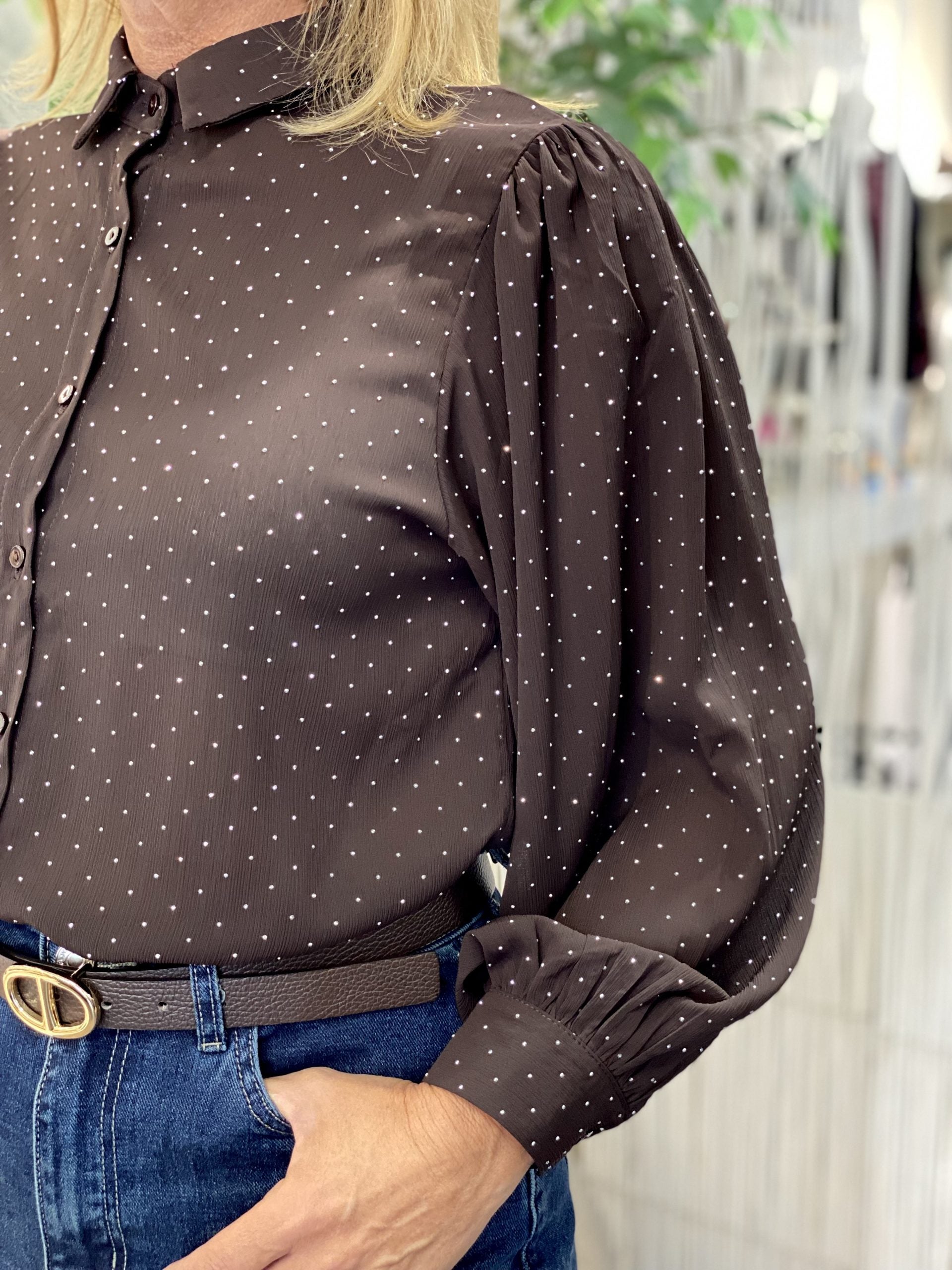 Flamant Rose Blouse CY3817K espresso