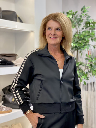 Azzurro Trainingsjack Oldschool A9870 zwart