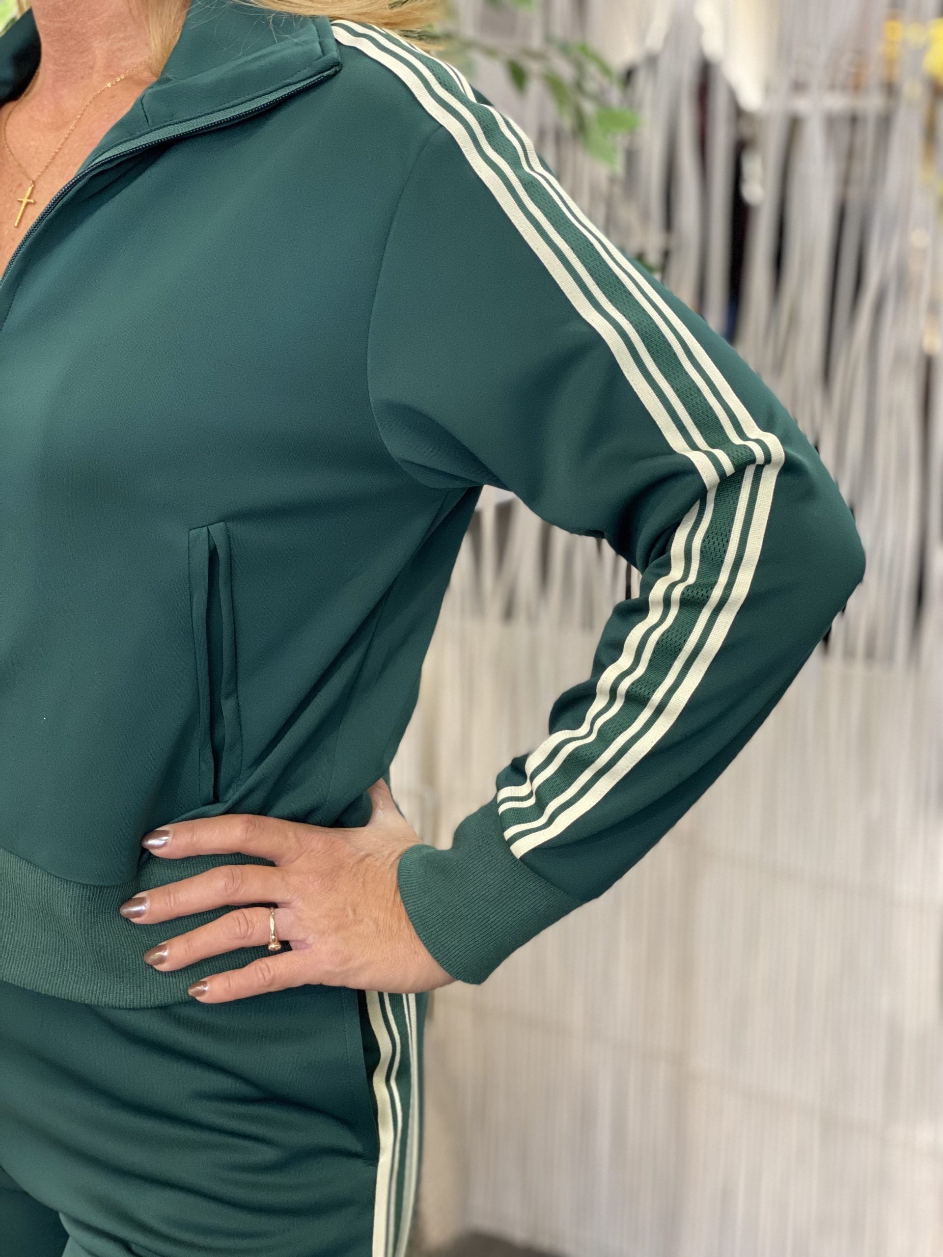 Azzurro Trainingsjack Oldschool A9870 groen