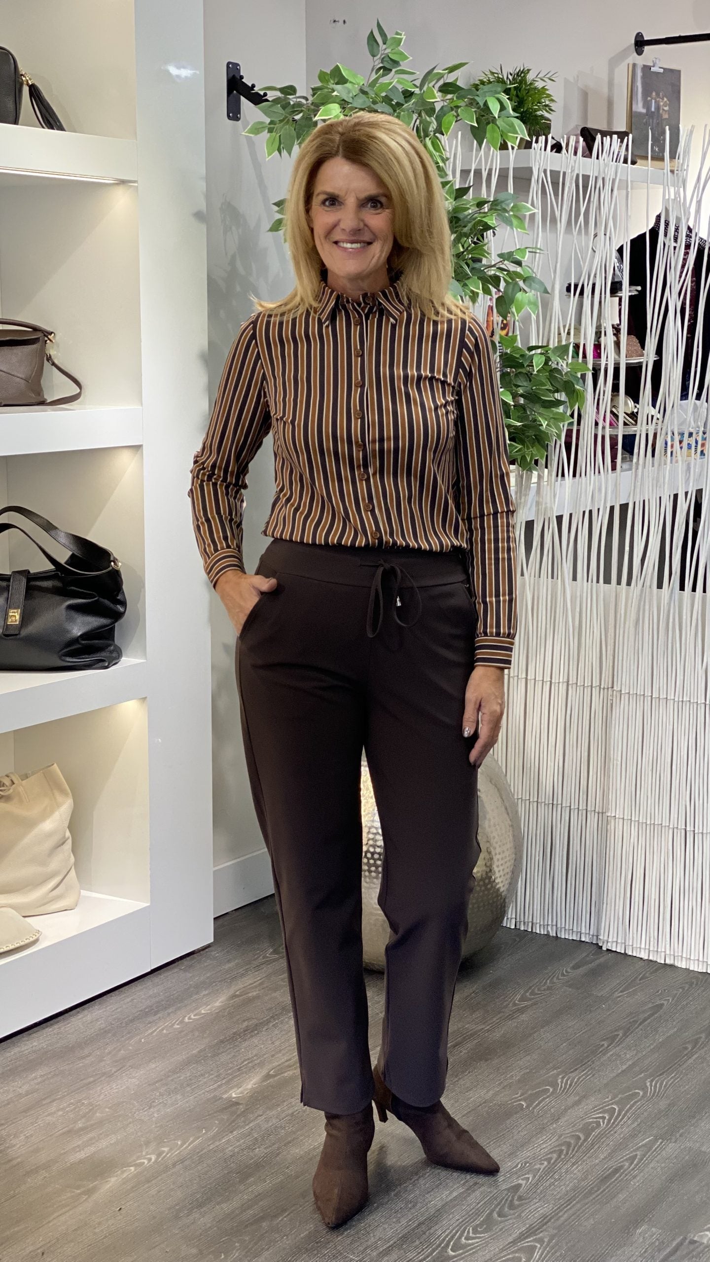 Mi Piace Travelstof Bonded Broek 202753 espresso