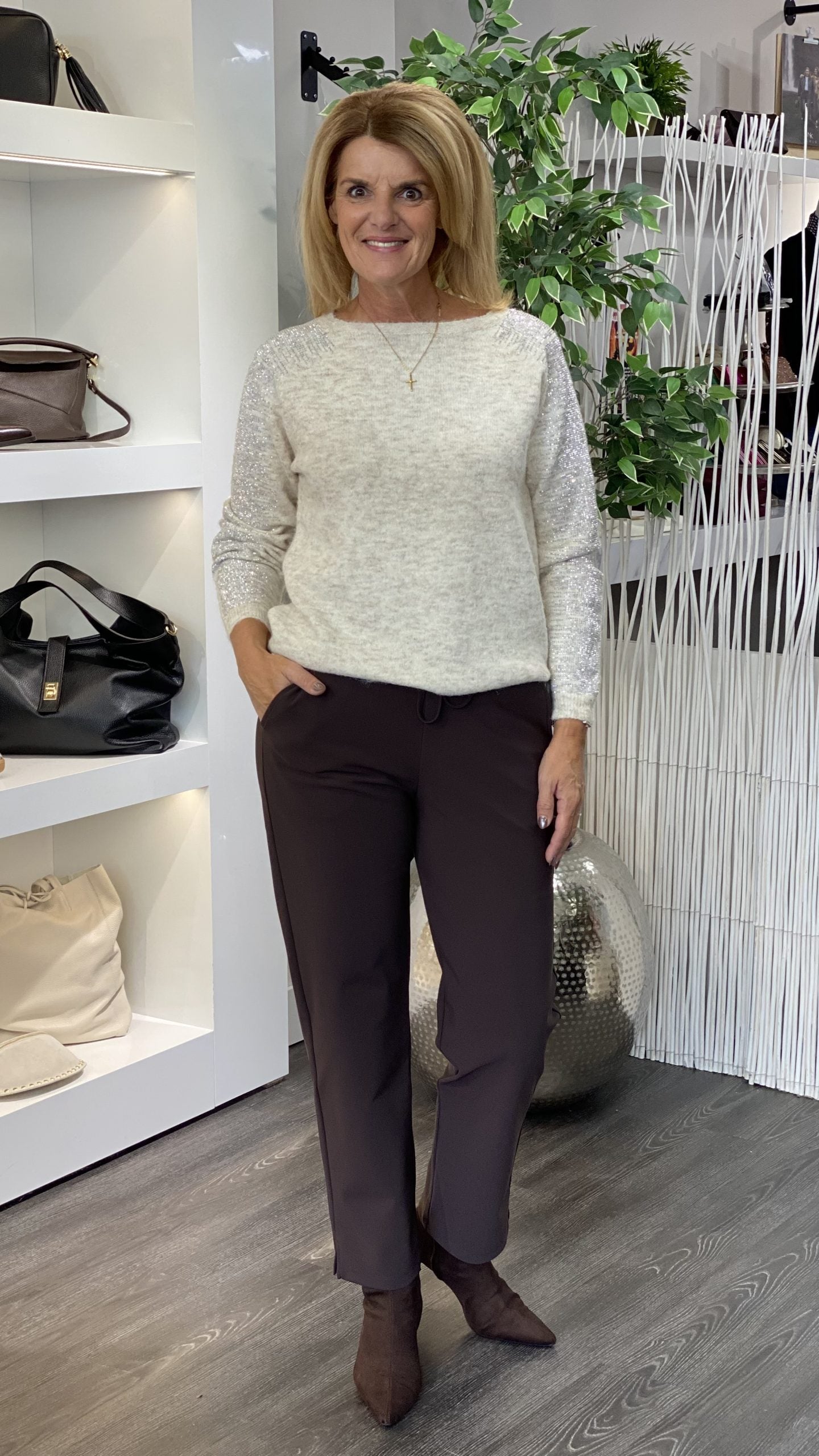 C&S Keira Knit Pullover zand