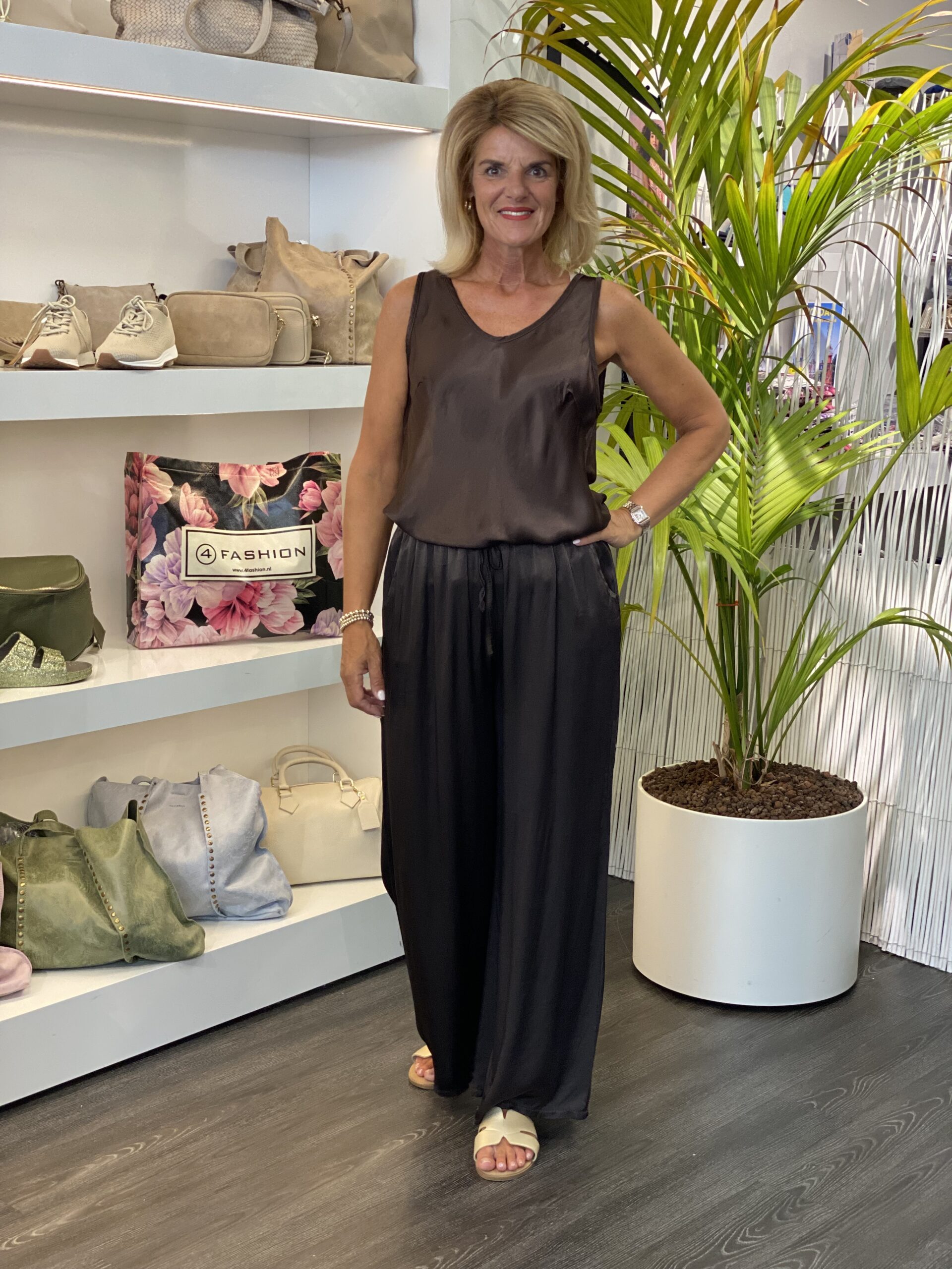 Gricceri Viscose Top donkerbruin