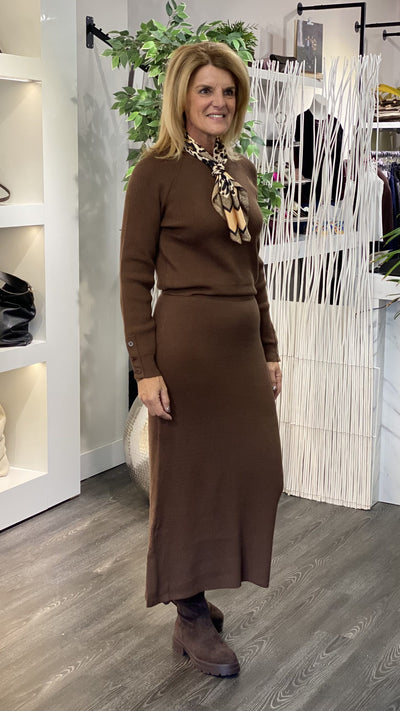 Azzurro Gebreide Rok 8411 dark brown