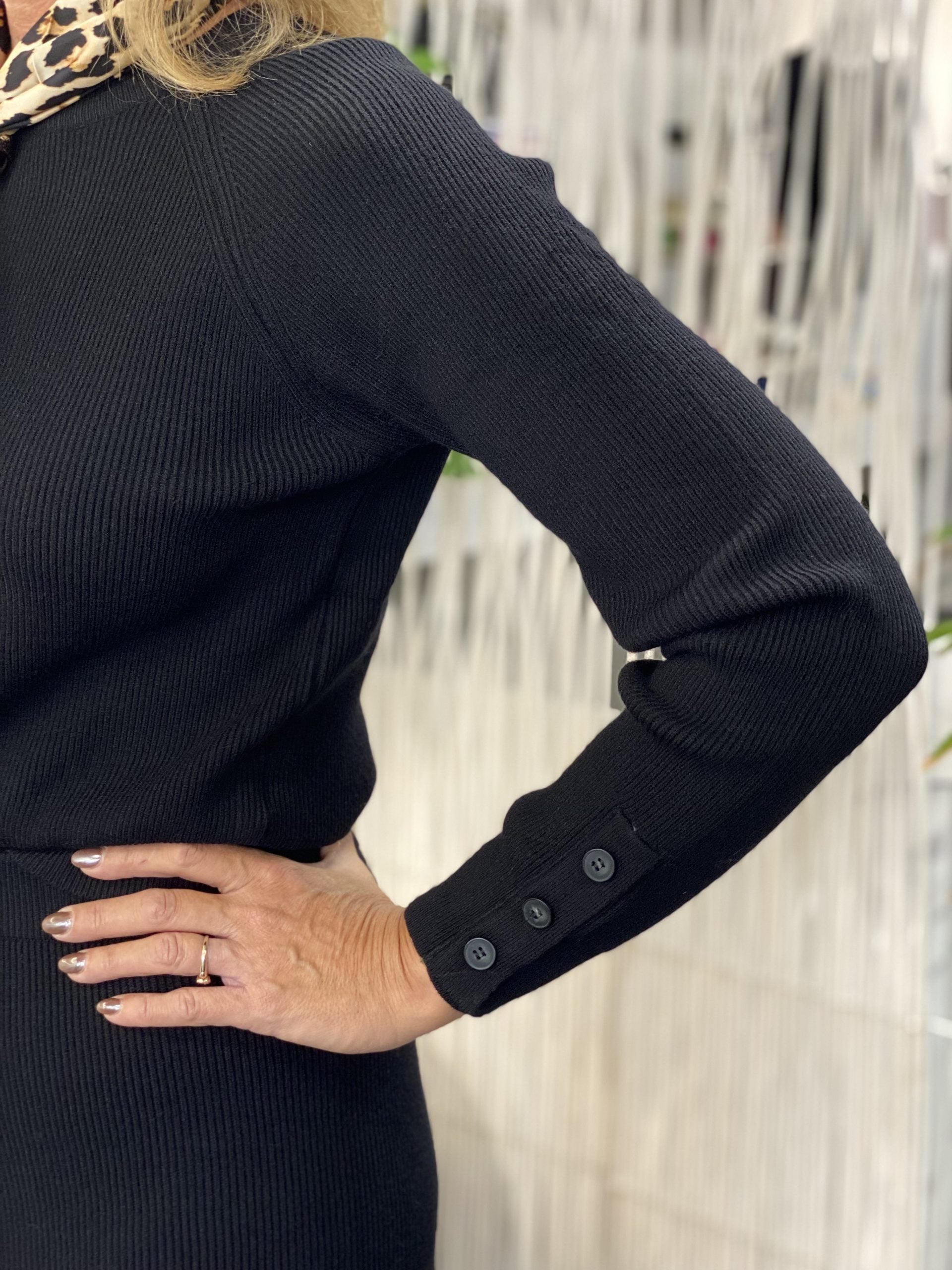 Azzurro Gebreide Trui 89387 zwart