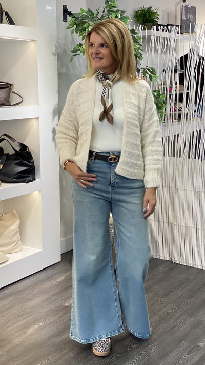 Freequent Wave Vest Cardigan moonbeam