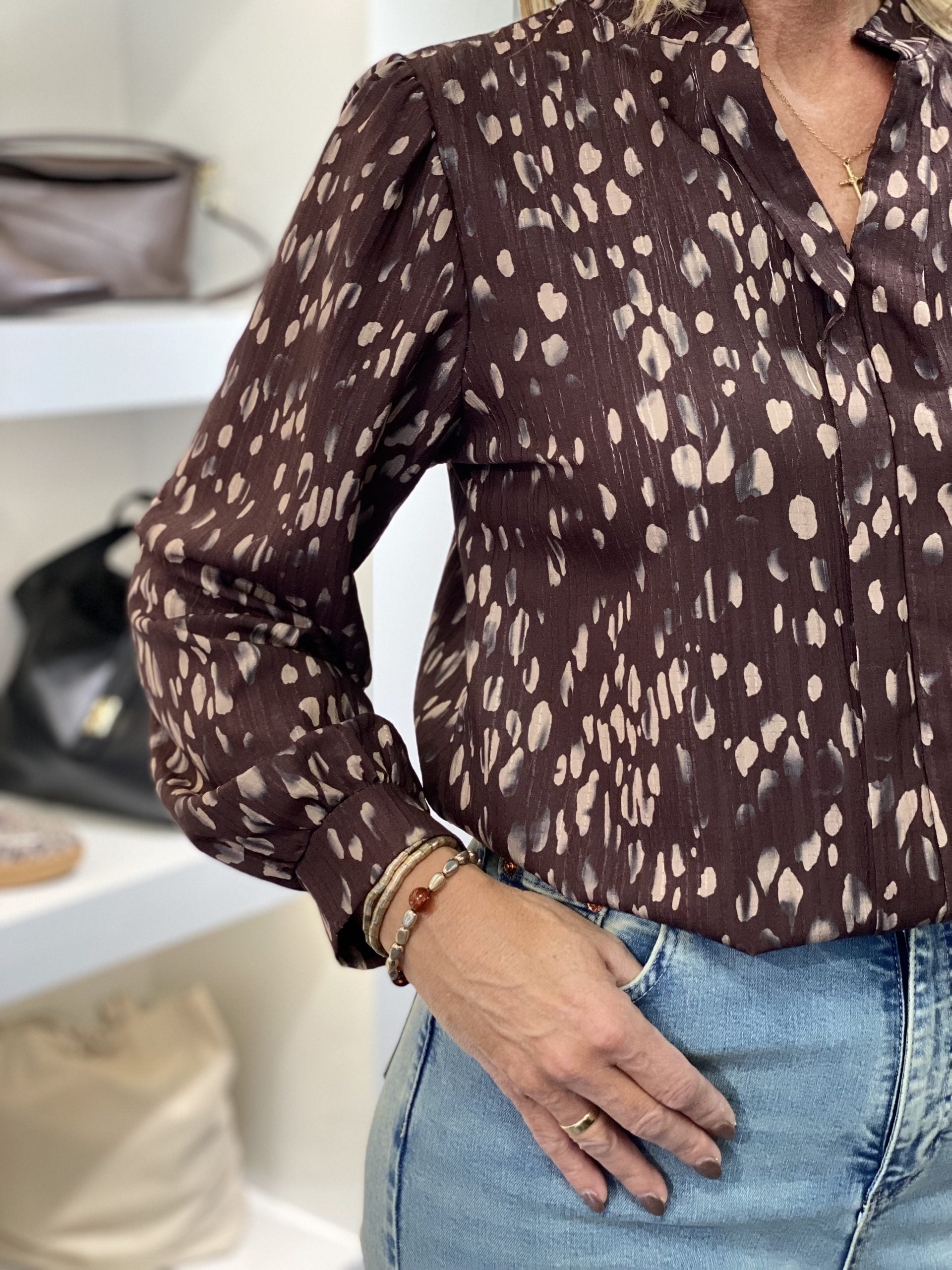 Musthaves by Elja Top V-Hals espresso