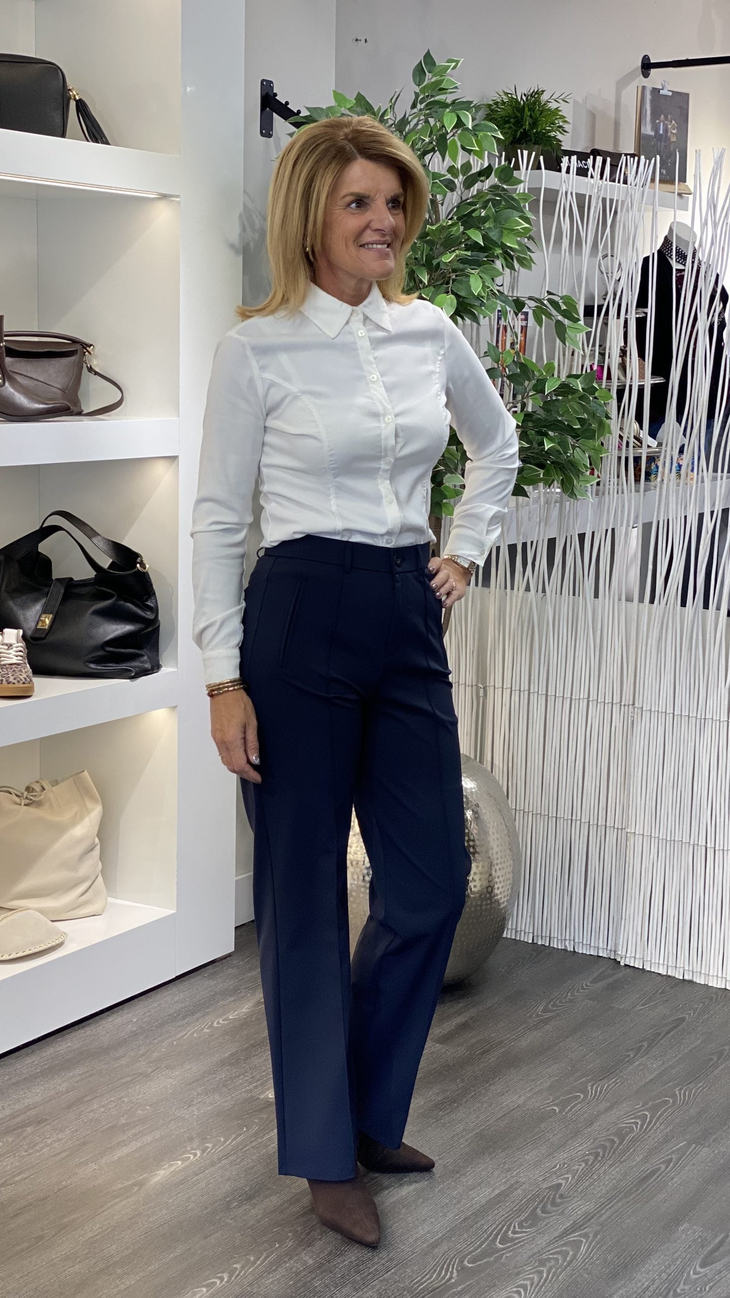 Zoso Noura Travelstof Broek donkerblauw