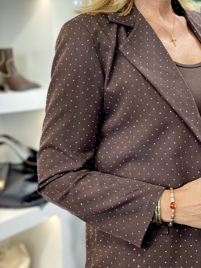 Fashion Glitter Blazer 0426 espresso