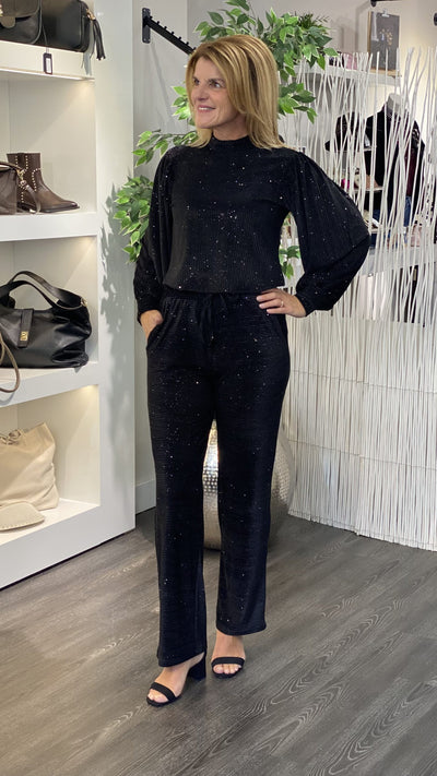 C&S Tessa-Lynn Glitter Top zwart