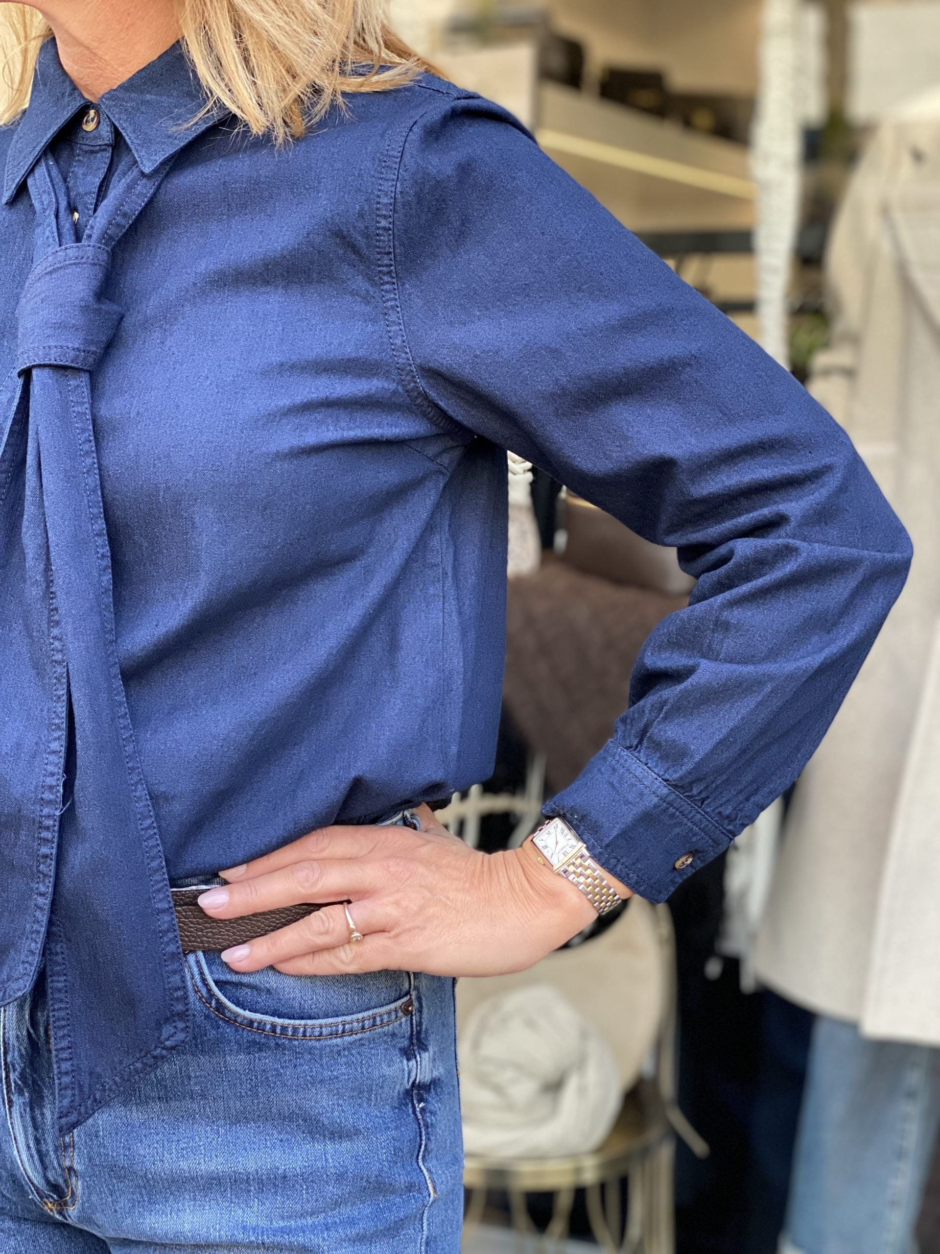 Freequent Lisea Shirt indigo blue denim