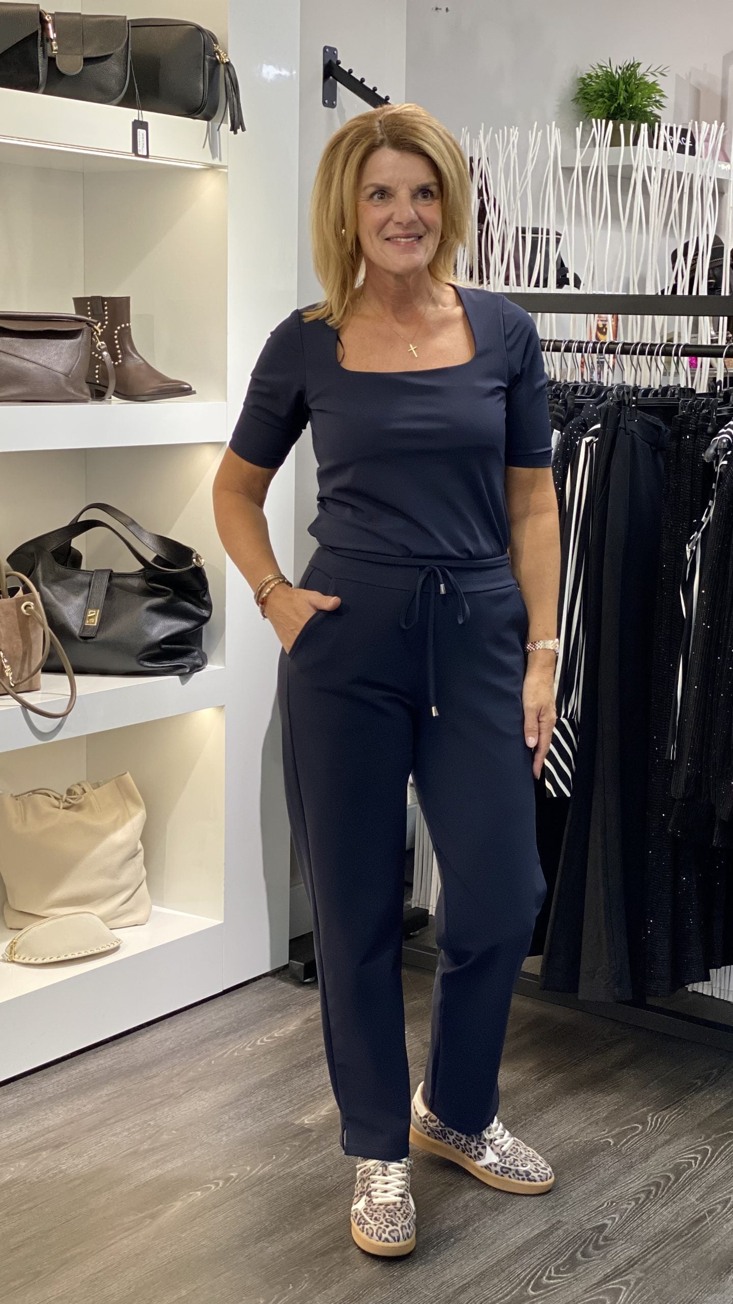 Mi Piace Travelstof Bonded Broek 202753 donkerblauw