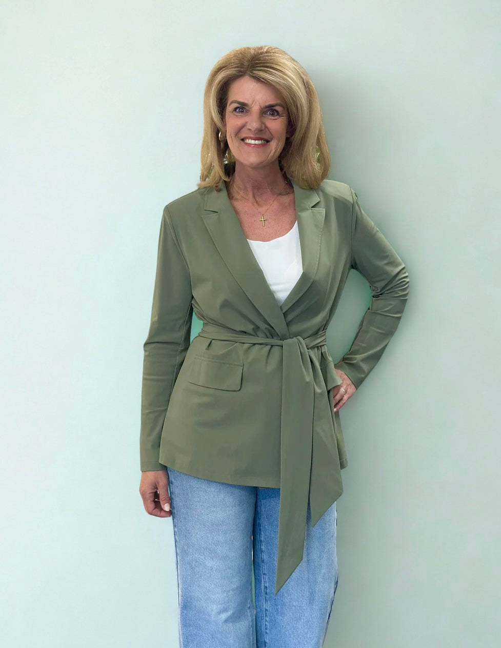 Mi Piace Travel Blazer Belted 202823 olive