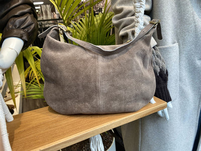 Schoudertas Suede Studs Taupe/Goud T368
