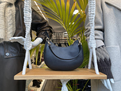 Schoudertas Leer Studs Zwart/Goud T373