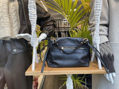 Crossbody Tas Leer Studs Zwart/Goud T374