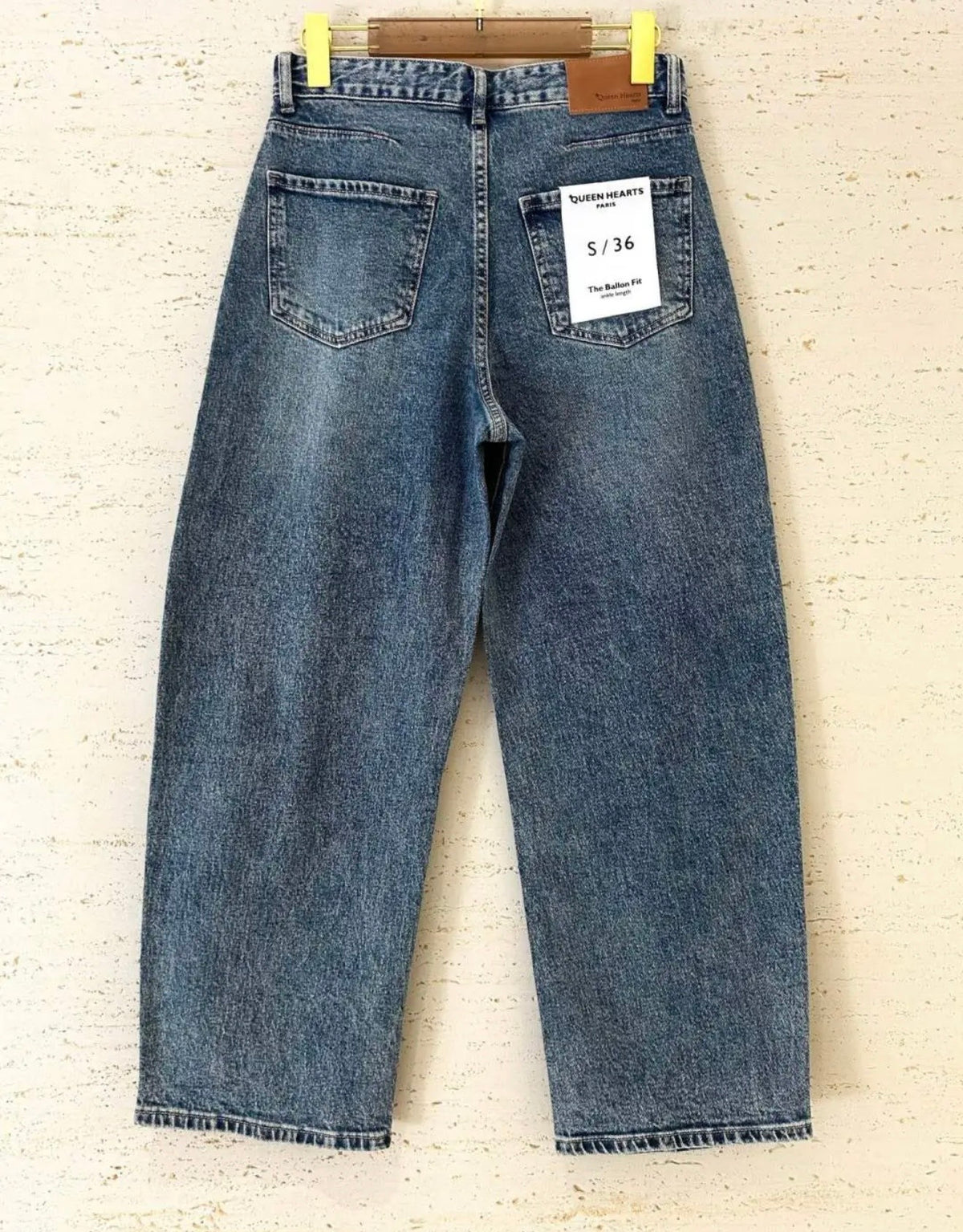 Queen Hearts ballon fit cropped Jeans Broek  bleu 3969