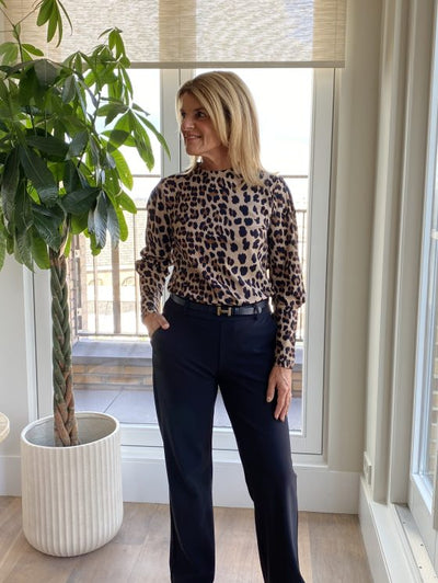 Mi Piace Bonded Travelstof Wijde Broek zwart 202624